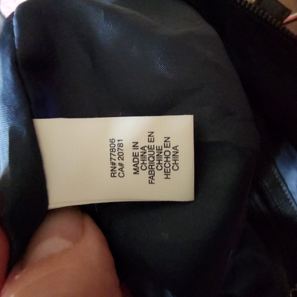 Tommy Hilfiger Logo Black Patterned Tote Bag with Faux Leather Trim Purse - Picture 6 of 6